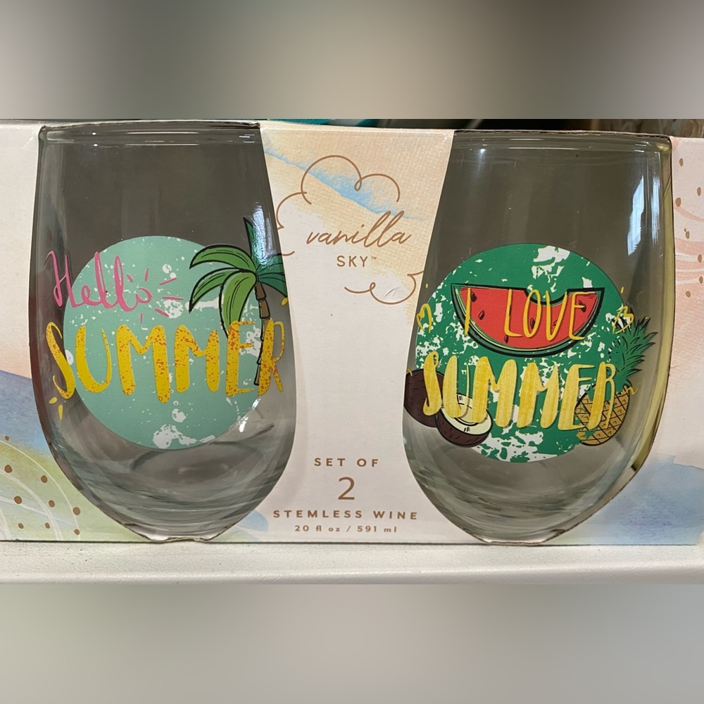 Summer Themed Wine Glasses